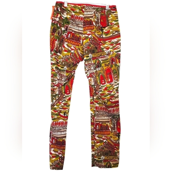 ITW By Claude Brown Pants Size 2 Multicolored, Venice Pattern Pants - Picture 1 of 6